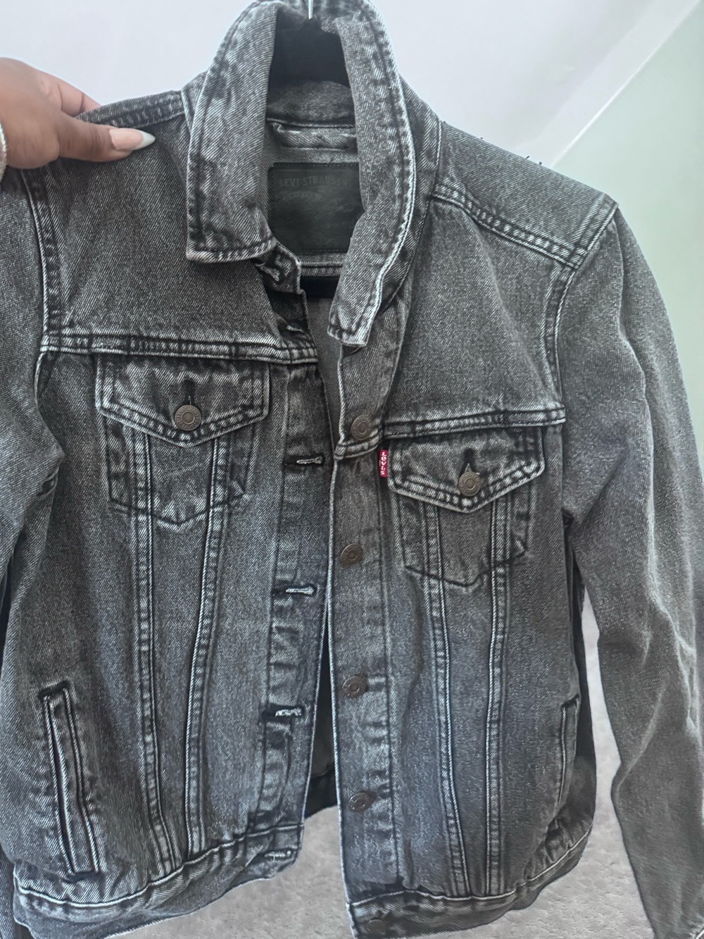 Levi's Black Washed Denim Trucker Jacket